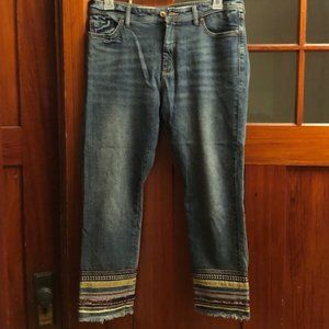 Anthropologie fancy hemmed jeans